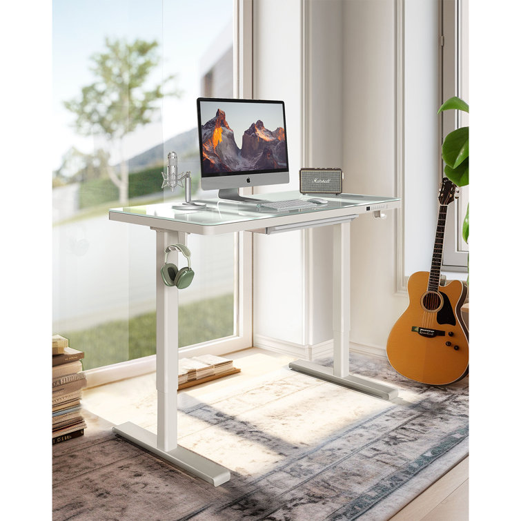 Flavio 48’’ W Height Adjustable Rectangle Standing Desk With 2 USB Ports  and 1 Type-C Ports